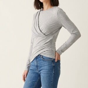 Lanston Long Sleeve Twist Front Top